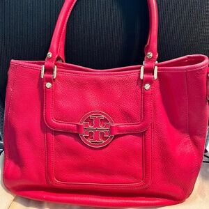 Tory Burch Hot Pink Leather Hobo Bag